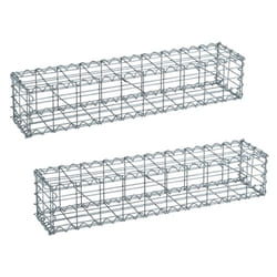 Estexo - 2 Gabions à pierres en métal galvanisé avec spirales 100 x 20 x 20 cm