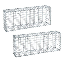 2 Gabions à pierres en métal galvanisé 100 x 40 x 20 cm