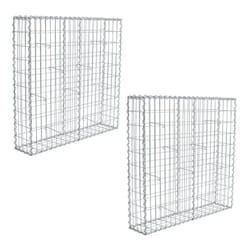 Estexo - 2 Gabions à pierres en métal galvanisé 100 x 100 x 20 cm