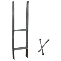Poteau d'ancrage en h support de carport 141mm galvanisée à chaud longueur60 cm