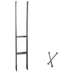 Poteau d'ancrage en h support de carport 91mm galvanisée à chaud longueur 80 cm