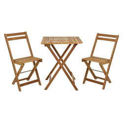 Estexo - Salon de jardin 2 personnes 2 chaises et 1 table pliantes en bois