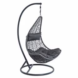 Déjà à la vue, vous ressentez cette sensation de vacances, car cette chaise suspendue en polyrattan de forme esthétique rappe ...