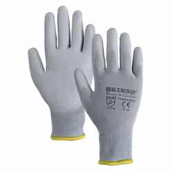 Ces gants d' assemblage en nylon tricoté fin sont enduits de polyuréthane sur la paume et le bout des doigts. Ils sont respir ...