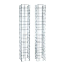 Estexo - 2 Gabions à pierres colonne à 4 coins en métal galvanisé hauteur 200 cm