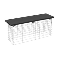 Estexo - Banc de jardin à gabion en métal galvanisé et wpc 100 x 30 x 43 cm gris foncé