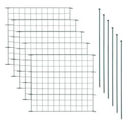 Estexo - Clôture de jardin Clôture étang 11 pcs. x5 feuilles de fond vert métallique juste