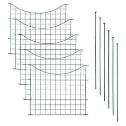 Estexo - Clôture d'étang de jardin 11 pcs 5 éléments de clôture grillagée anthracite arcade inférieure