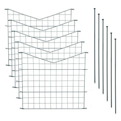 Estexo - Clôture d'étang de jardin 11 pcs 5 éléments de clôture grillagée anthracite arc findérieur pointu