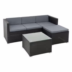 Ce salon de jardin moderne en poly rotin séduit par ses lignes claires et simples. Avec son aspect rotin noble, il apporte un ...