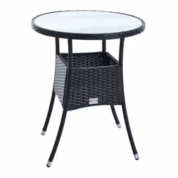 Ces tables modernes en polyrotin sont parfaites comme table à café ou à thé au jardin ou dans votre salon. La structure en ro ...