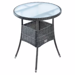 Ces tables modernes en polyrotin sont parfaites comme table à café ou à thé au jardin ou dans votre salon. La structure en ro ...