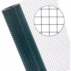 Ce grillage pour volière est constitué d' une maille soudée à 4 coins, galvanisée et recouverte de vert. Les points de croise ...