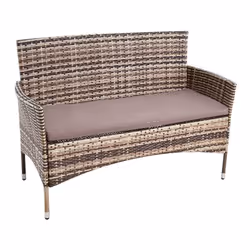 Ce beau banc de jardin en rotin possède un design sobre qui s' intègre dans tous les intérieurs existants. Le dossier haut et ...