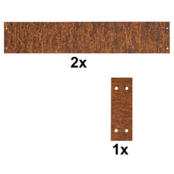 Estexo - 2 Bordures de jardin + raccords en acier Corten 100 x 19 cm
