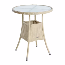 Ces tables modernes en polyrotin sont parfaites comme table à café ou à thé au jardin ou dans votre salon. La structure en ro ...