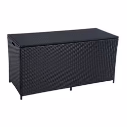Cette boîte de support pratique en polyrotin devrait se trouver sur chaque terrasse et dans chaque jardin. Vous pouvez ranger ...
