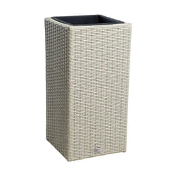 Estexo - Pot de fleurs avec cache pot en polyrotin 30 x 30 x 60 cm beige