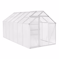 Notre serre de haute qualité et stable est composée de profilés en aluminium anodisé et de plaques multi-parois à chambres cr ...