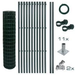 Estexo - Set de clôture de jardin en métal galvanisé vert 1,2 x 25 m