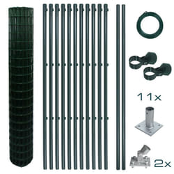 Estexo - Set de clôture de jardin en métal galvanisé vert 1,5 x 25 m
