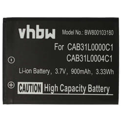 vhbw Batterie remplacement pour Alcatel CAB31L0000C1 CAB31L0000C2 CAB31L0001C1 CAB31L0004C1 pour téléphone portable (900mAh