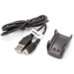 Vhbw - Station de charge usb compatible avec Samsung Gear Fit 2, Fit 2 Pro, SM-R360, SM-R365 montre connectée - Chargeur support + câble, noir