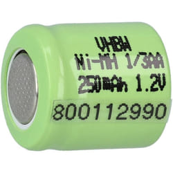 vhbw Batterie remplacement pour 1/3AA pour modéle RC (250mAh, 1,2V, NiMH, vert)