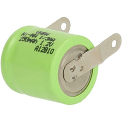 Batterie remplacement pour 1/3AA pour modéle rc (250mAh, 1,2V, NiMH, vert, avec cosse à souder (u)) - Vhbw