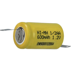 1/2AA ni-mh Batterie 600mAh (1.2V) picots à souder en forme de z pour modéle réduit, lampes solaires, téléphone, etc. - Vhbw