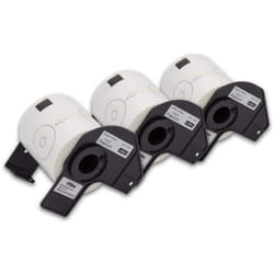 3x rouleaux étiquettes cd/dvd compatible avec Brother P-Touch QL-500BW, QL-550, QL-560, QL-560VP, QL-570, QL-580, QL-580N, QL-650 - Vhbw