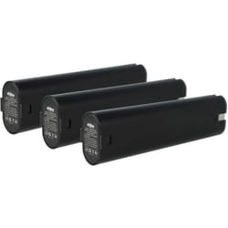 3x Batterie remplacement pour Makita 9001, 9000, 632007-4, 193890-9, 193889-4, 192533-0, 191681-2, 9002 pour outil électrique (2100 mAh, NiMH, 9,6 v)