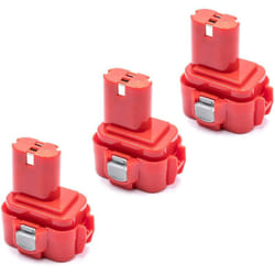 3x Batterie compatible avec Makita 6706D, 6706DW, 6705DW, 6705DWA, 6703DW, 6704D, 6704DW, 6705D outil électrique (3000 mAh, NiMH, 9,6 v) - Vhbw