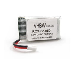 Vhbw - Batterie compatible avec Quadcopter 20C drone (500mAh, 3,7V, Li-ion)