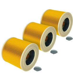 Vhbw - 3x filtre plissé compatible avec Kärcher a 2003, a 2004, a 2024 pt, a 2054 Me, a 2101, a 2204, a 2204 af, a 2206 x aspirateur - jaune