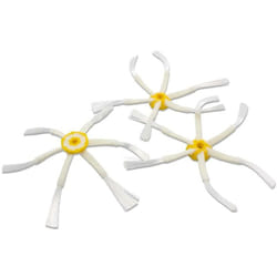 Vhbw - 3x Brosse latérale compatible avec iRobot Roomba 505, 532, 530, 531, 521, 500, 510, 520 robot aspirateur - Lot de brosses, jaune / blanc