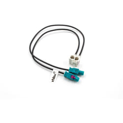 Vhbw - Adaptateur d'antenne double Fakra (b) compatible avec Audi / vw mfd 2, MFD2, rcd 300, RCD300 autoradio automobile - Câble convertisseur, 20 cm