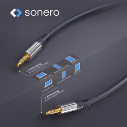 sonero S-AC500-100 câble audio 10 m 3,5mm Noir