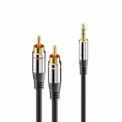 sonero S-AC600-100, 3,5mm, Mâle, 2 x RCA, Mâle, 10 m, Noir