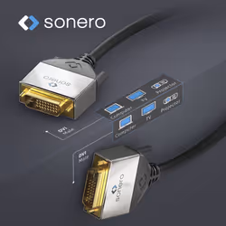sonero S-DC500-100 câble DVI 10 m DVI-D Noir