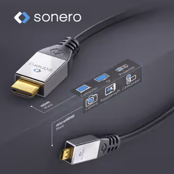 sonero S-HC300-020 câble HDMI 2 m HDMI Type A (Standard) HDMI Type D (Micro) Noir