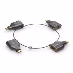 PureLink IQ-AR300 câble vidéo et adaptateur 4 x USB Type-C DisplayPort + Mini DisplayPort + HDMI + VGA Noir, Or