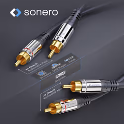 sonero S-AC700-150 câble audio 15 m 2 x RCA Noir