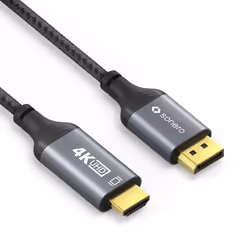 sonero SPC-DP200-020 câble vidéo et adaptateur 2 m HDMI Type A (Standard) DisplayPort Noir, Gris