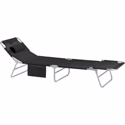 SoBuy OGS35-Sch Chaise Longue Bain de soleil Transat de Jardin Pliant Chaise de Camping inclinable, pliable et réglable -Noir ...
