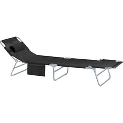Chaise Longue Bain de soleil Transat de Jardin Pliant Chaise de Camping inclinable, pliable et réglable –Noir Sobuy OGS35-Sch
