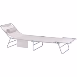SoBuy OGS35-MI Chaise Longue Bain de soleil Transat de Jardin Pliant Chaise de Camping inclinable, pliable et réglable – Beig ...
