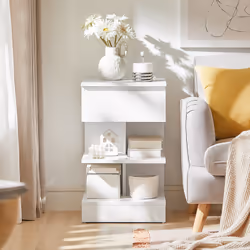SoBuy FBT49-W Table de nuit et table de chevet