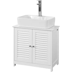 Sobuy - Meuble Sous-Lavabo Meuble de Salle de Bain Vasque - 2 portes et 2 étages à l'intérieur -Blanc ® FRG237-W