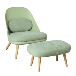 SoBuy® FST63-GR Fauteuil Relax avec Repose-Pieds Tabouret Chauffeuse Salon Chambre Fauteuil de Relaxation Confortable de Qualite